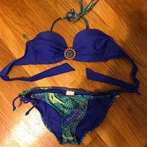 Blue and paisley bikini